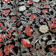 Holiday Flourish Japan Kaufman Christmas Floral Cotton Quilting Fabric Metallic