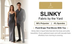 Slinky Crepe Knit Fabric by the Yard 4-Way Stretch 260 GSM Poly Spandex Dresses