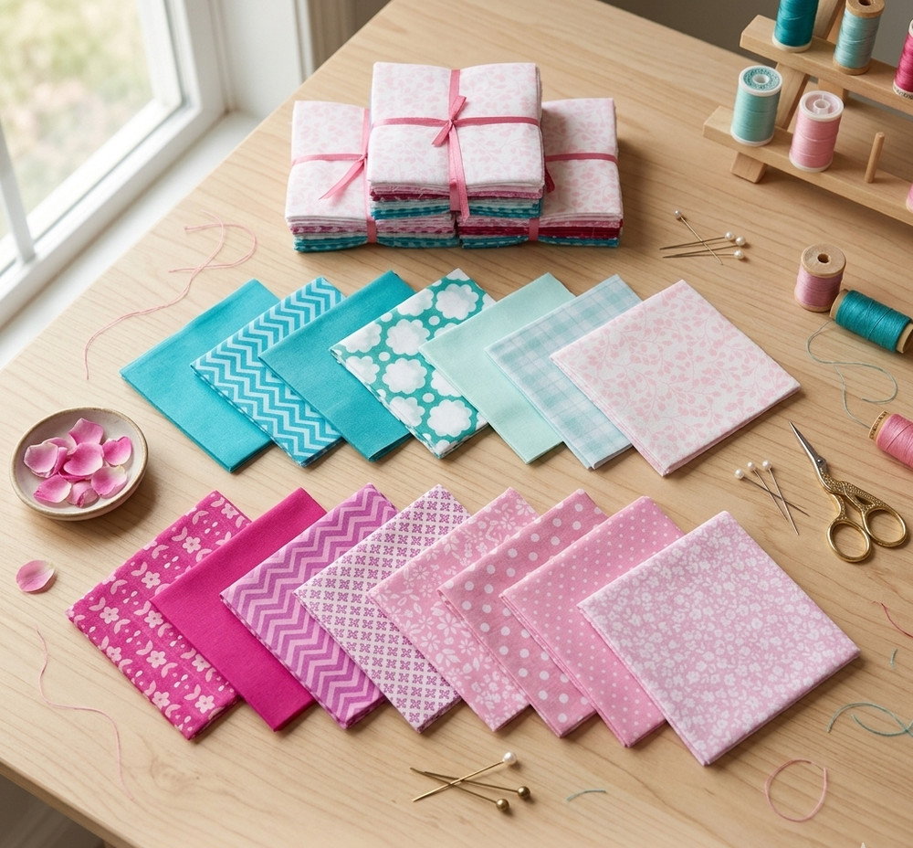 150pcs Summer Song pre cut charm pack 5″ square cotton quilt fabric