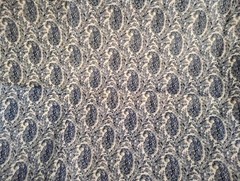 Mill Creek ~ Vtg Blue Paisley Sateen home decor Fabric ~ 3 yds