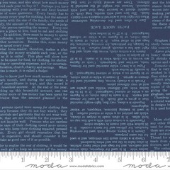 MODA – Paper Hamlet by Cathe Holden – Book Pages Text and Words – Midnight 1/4yd