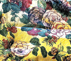 KENMILL Floral Fabric VAT Screen Print Pre-Shrunk Multicolor 54 x 75″ / 2 yds