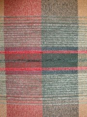 Plaid Green Tan Rust Chenille Rossville Chromatex Mills USA – 5+yds=$0 S&H