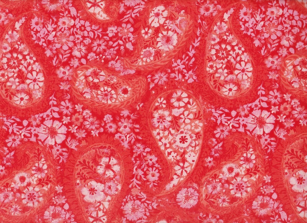 BTY TC Studio JAKARTA PAISLEY Coral Print 100% Cotton Quilt Craft Fabric by Yard