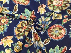 RICHLOOM DAELYN NAVY BLUE ABSTRACT FLORAL OUTDOOR MULTIUSE FABRIC BY YARD 54″W