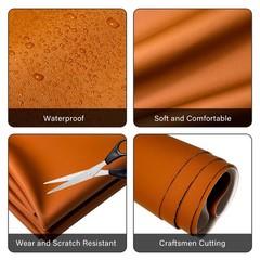 Faux Leather Fabric, 54″x36″ 1.2mm Thick Durable Synthetic Upholstery Leather…
