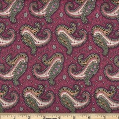 Flower Paisley Dance Plum/100% Cotton BY THE YARD!New Designs!!!