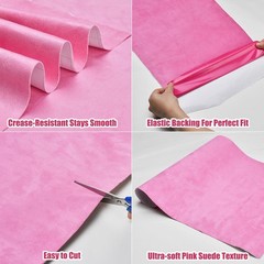 Pink Suede Fabric Wrap, Premium Self-Adhesive Faux Suede Vinyl Wrap for Car Inte