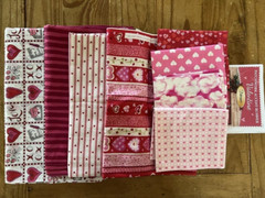 NEW VALENTINE 100% COTTON PRINT FABRIC SET +6.5 YARDS TOTAL (SHIP FREE & FAST)