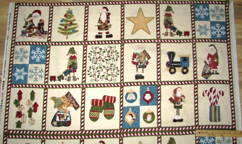 Here Comes Santa Christmas Northcott FLANNEL Fabric Panels 23″ F3764