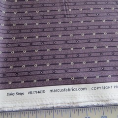 By The Yard, Daisy Stripe by Pam Buda For Marcus $3.99 Ships ANY Amount Fabric