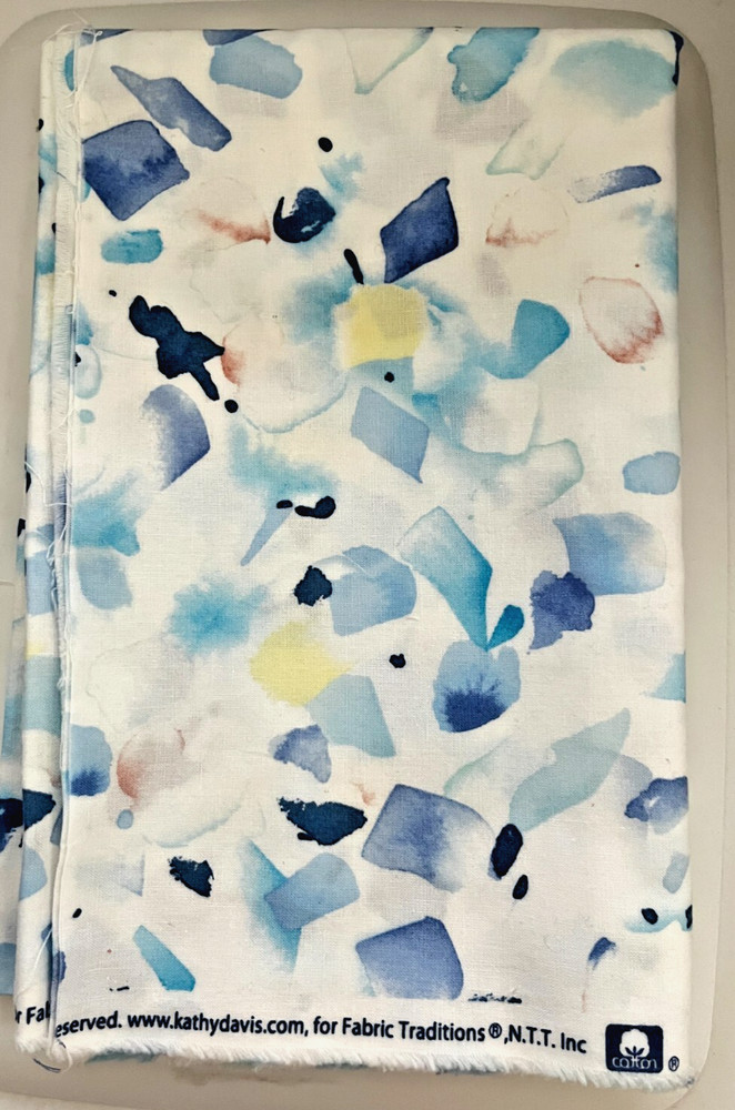 Fabric Traditions Sea Glass Print Fabric White/Multi 1 1/2 yds x 42″ Pre-washed