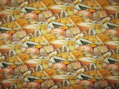 Cheese Variety Blocks Snack Realistic Food Cotton Fabric BTHY