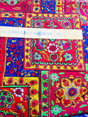 VTG`70`s BRIGHT MoD Boho Hippie Paisley Tiles Patchwork Cheater BTHY