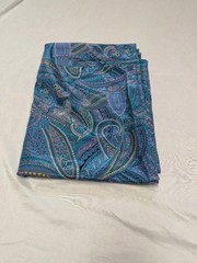 Samurai Textiles Satin Teal Purple Paisley Boho Fabric Remnant #49348 45″ X 3yd