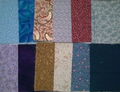 Fifty 6″ charm squares all different quilt prints florals cotton multicolor