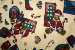 JOY OF TOYS ON TAN FLANNELBY FAYE BURGOS FOR MARCUS – 100% COTTON FABRIC