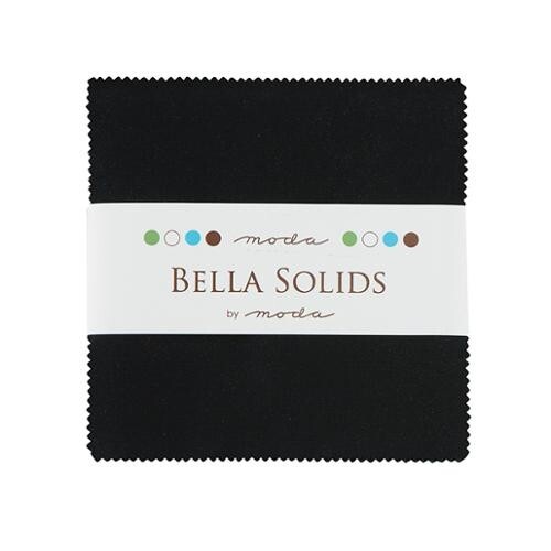 5″ Charm Pack Squares Bella Solids Black Quilter’s Cotton Fabric Precuts M520.21