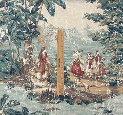 COVINGTON BOSPORUS 299 ENGLISH GREEN RENAISSANCE TOILE LINEN FABRIC BY YARD 54″W