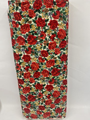 Christmas Red Floral Quilt Fabric Print by VIP for Cranston Print Works