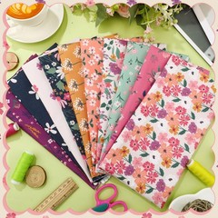 Hahafelt 10 Pcs Vintage Floral Quilting Fabric by The Yard 20 x 20 Inch Retro Me