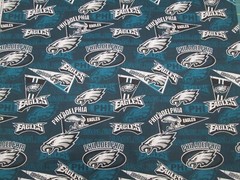 PHILADELPHIA EAGLES NFL 100% COTTON 1/2 YARD PIECE NEW GREEN 18″ x 44″ “NEW”
