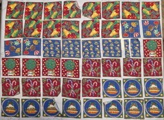 Fabric Pieces Christmas Holiday Cotton Squares Mixed Print Bundle Quilting 167pc