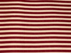 By 1/2 Yd Dark Red & Tan Stripe Vintage Cotton Fabric BTHY Maroon Cream