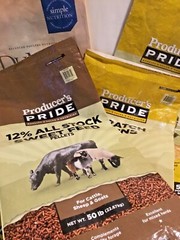 Assorted 50 Pound Feed Bags Chickens Cows Goats Set of Four Empty