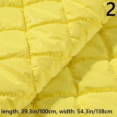 1M Wet Look Faux Leather Padded Fabric PU Quilted Cloth Puffer Coats Sewing
