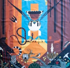 Charley Harper•Canyon County•Main Poster Fabric Panel•1yd•BTY•Organic! GORGEOUS!