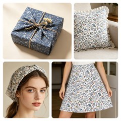 Floral Butterfly Cotton Fabric 63x39in Sewing Cloth for DIY Crafts Home Decor US