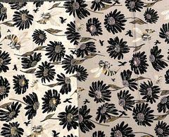 Alexander Henry “A Ghastlie Sting” Bone & Grey Fat Quarters Lot of 2