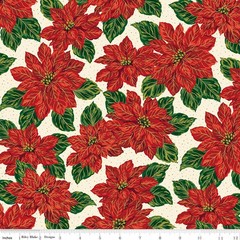 Poinsettias At Christmas 5″ x 5″ Cotton Squares $3.99 Ships ANY Amount Of Fabric