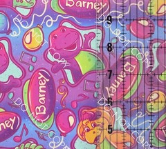 Custom 100% Cotton Woven Fabric Barney Kids Purple Cartoon by the 1/4 Yard 9×56