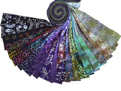 Batik 100% Cotton Fabric Jelly Roll 40 or 20 x 112cm x 6.35cm Forest