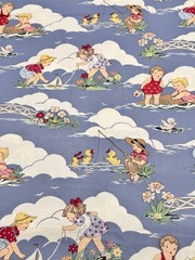 Vintage Michael Miller WATER PLAY-1 Cotton Fabric 2+YDS x44” Blue Patt # C-224