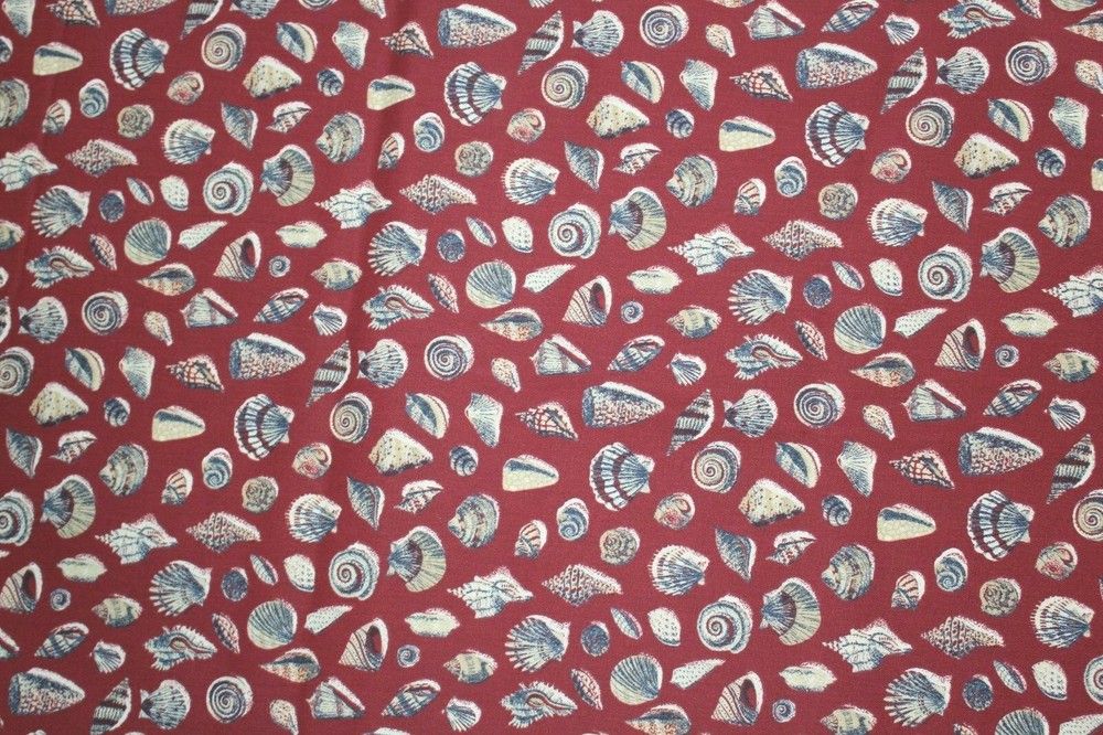Sewing Fabric Home Dec Decor 46″ x1/2 yd Waverly HS Island Seashells Shells