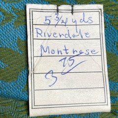 Riverdale Montrose Upholstery Decor Fabric Teal Blue Green Damask 9.25 yd 2 Pc