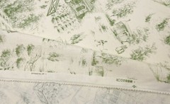 VINTAGE KRAVET MONTICELLO TOILE SAGE GREEN 100% LINEN FABRIC BY YARD 53.5″W