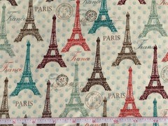 Paris Eiffel Towers in Color Quilt Fabric – Fat Quarter