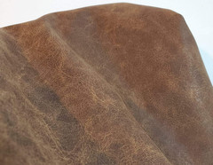 NAT Leathers | Brown Distressed 2 Tone Oily Faux Vegan Leather PU (Peta Approved