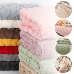 Thickend Jacquard Flannel Fabric for Pajama Soft Warm Blanket Cushion DIY Sewing