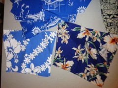 Lot of Hawaiian Small Fabric Scraps Remnants for Crafting approx. 10″ x 8″