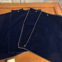 DESIGNER PLUSH MOHAIR BLUE VELVET WOOL MULTIUSE 4 FABRIC SAMPLES 13.5″X17.5″