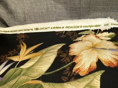 Richloom Solarium Outdoor Fabric Tahiti Noir 4 Yds 54” Vintage