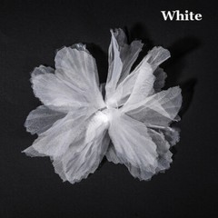 5pcs Sheer Lace Organza Tulle Fake Flower Headband Wedding Dress Pouch