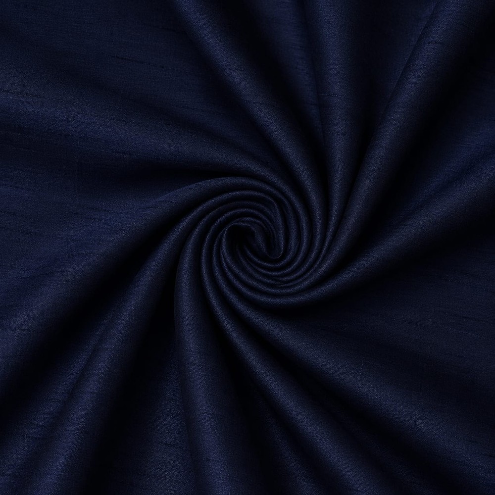 Midnight Blue Dupioni Faux Silk Fabric, Sewing & Upholstery fabric by the yard