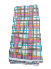 Colorful Plaid Cotton Flannel Fabric by the Yard – Pink Blue Orange Gray Check