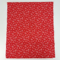 Vintage Red & White Winter Trees Dots Cotton Christmas Fabric 3 Yards 108×44″